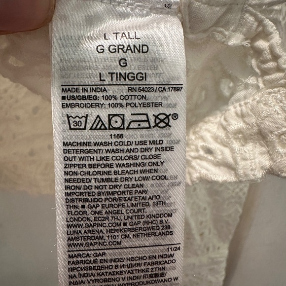 GAP Poplin Eyelet Full-Zip Pocket Shirt L Tall NWT - Picture 6 of 9